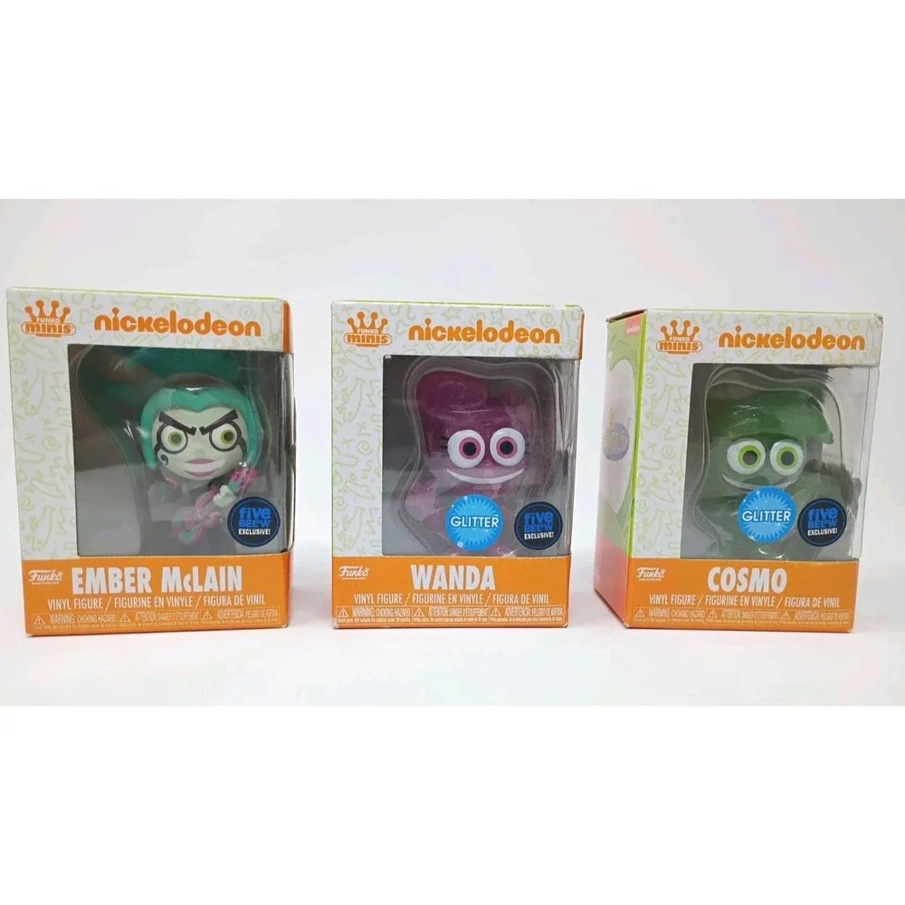 Funko Minis Nickelodeon -Cosmo Wanda glitter & Ember McLain Set Five below Excl.